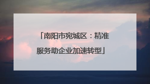 南阳市宛城区：精准服务助企业加速转型