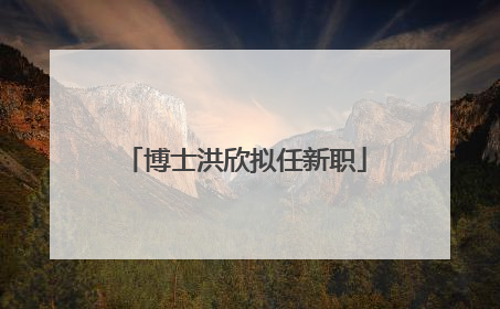 博士洪欣拟任新职