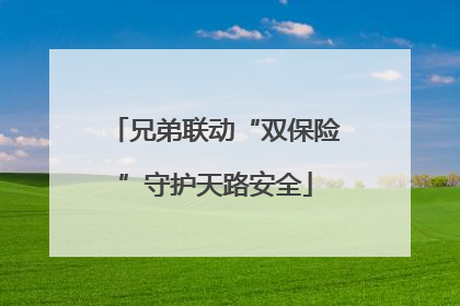 兄弟联动“双保险”守护天路安全