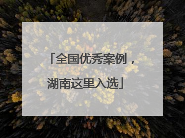 全国优秀案例，湖南这里入选