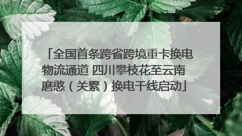 全国首条跨省跨境重卡换电物流通道 四川攀枝花至云南磨憨（关累）换电干线启动