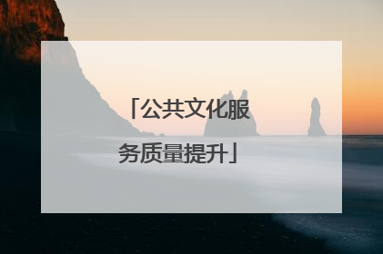 公共文化服务质量提升