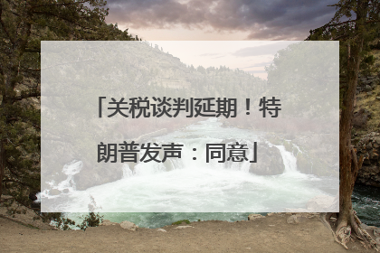 关税谈判延期！特朗普发声：同意