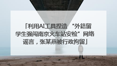 利用AI工具捏造 “外籍留学生强闯南京火车站安检”网络谣言，张某燕被行政拘留