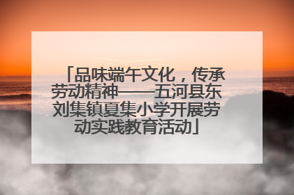 品味端午文化，传承劳动精神——五河县东刘集镇夏集小学开展劳动实践教育活动