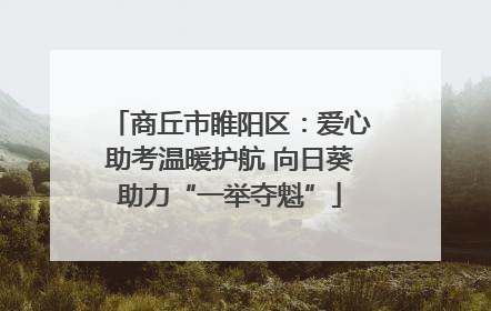 商丘市睢阳区：爱心助考温暖护航 向日葵助力“一举夺魁”