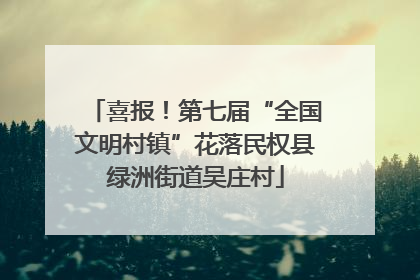 喜报！第七届“全国文明村镇”花落民权县绿洲街道吴庄村