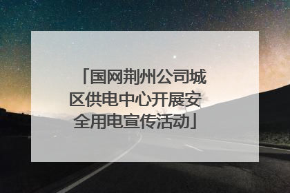 国网荆州公司城区供电中心开展安全用电宣传活动