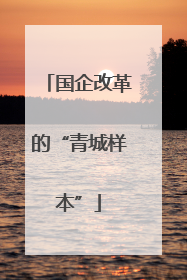 国企改革的“青城样本”