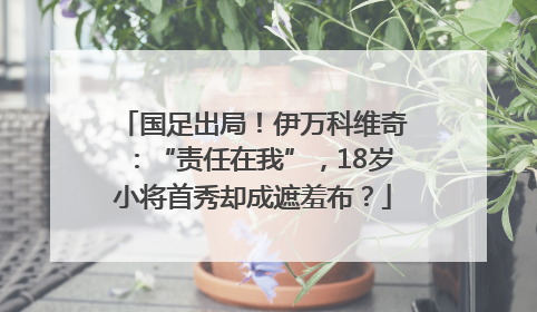 国足出局！伊万科维奇：“责任在我”，18岁小将首秀却成遮羞布？