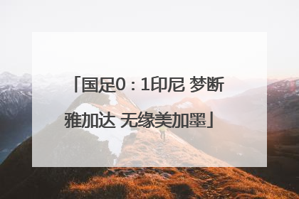 国足0∶1印尼 梦断雅加达 无缘美加墨
