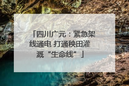 四川广元：紧急架线通电 打通秧田灌溉“生命线”