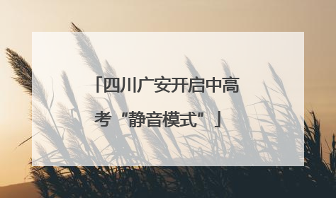 四川广安开启中高考“静音模式”