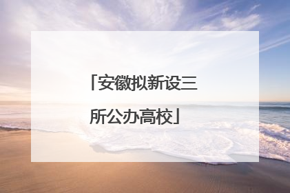 安徽拟新设三所公办高校