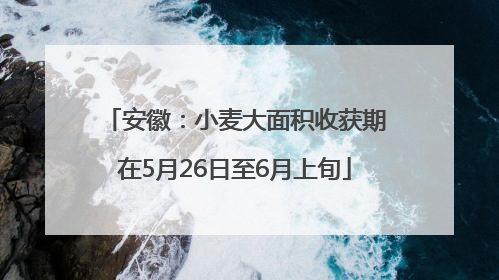 安徽：小麦大面积收获期在5月26日至6月上旬