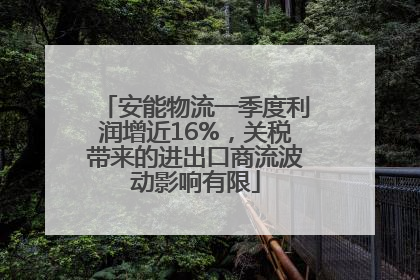 安能物流一季度利润增近16%，关税带来的进出口商流波动影响有限