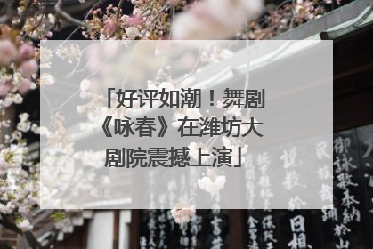 好评如潮！舞剧《咏春》在潍坊大剧院震撼上演