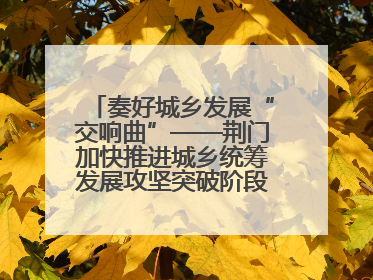 奏好城乡发展“交响曲”——荆门加快推进城乡统筹发展攻坚突破阶段性综述