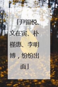 尹锡悦、文在寅、朴槿惠、李明博，纷纷出面