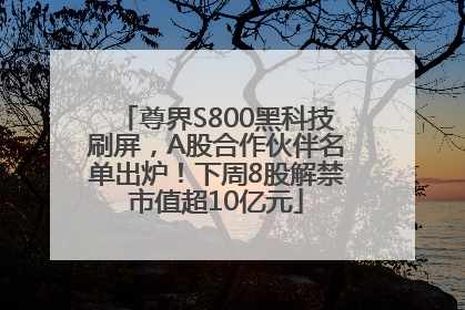 尊界S800黑科技刷屏，A股合作伙伴名单出炉！下周8股解禁市值超10亿元
