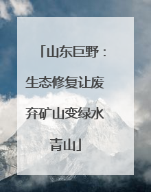 山东巨野：生态修复让废弃矿山变绿水青山