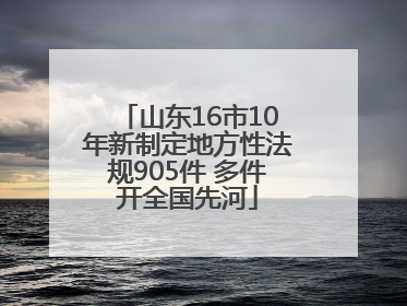 山东16市10年新制定地方性法规905件 多件开全国先河