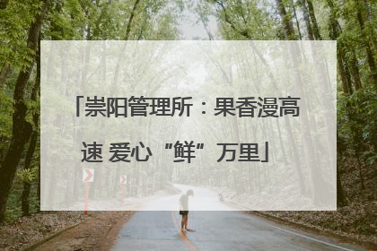 崇阳管理所：果香漫高速 爱心“鲜”万里