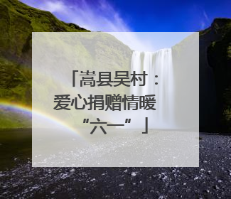 嵩县吴村：爱心捐赠情暖“六一”