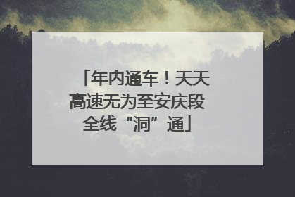 年内通车！天天高速无为至安庆段全线“洞”通