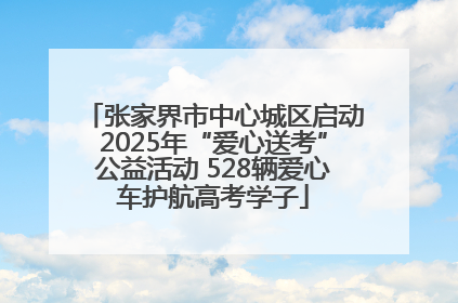 张家界市中心城区启动2025年“爱心送考”公益活动 528辆爱心车护航高考学子