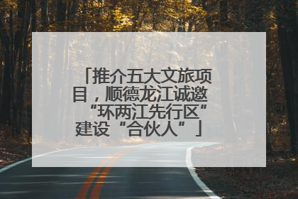 推介五大文旅项目，顺德龙江诚邀“环两江先行区”建设“合伙人”