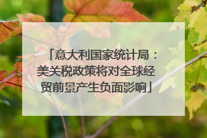 意大利国家统计局：美关税政策将对全球经贸前景产生负面影响