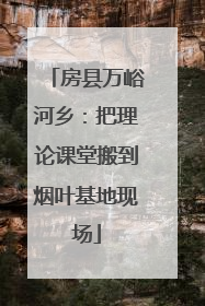 房县万峪河乡：把理论课堂搬到烟叶基地现场
