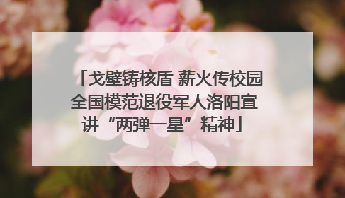 戈壁铸核盾 薪火传校园 全国模范退役军人洛阳宣讲“两弹一星”精神