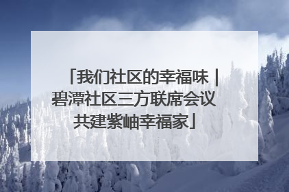 我们社区的幸福味｜碧潭社区三方联席会议共建紫岫幸福家