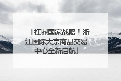 扛鼎国家战略！浙江国际大宗商品交易中心全新启航