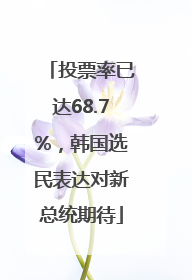 投票率已达68.7%，韩国选民表达对新总统期待