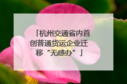 杭州交通省内首创普通货运企业迁移“无感办”