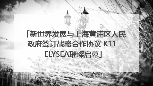 新世界发展与上海黄浦区人民政府签订战略合作协议 K11 ELYSEA璀璨启幕