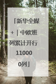 新华全媒+｜中欧班列累计开行110000列