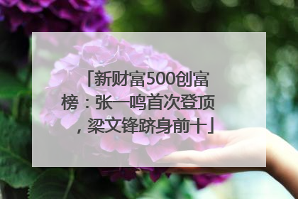 新财富500创富榜：张一鸣首次登顶，梁文锋跻身前十