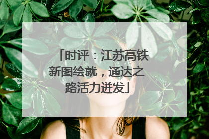 时评：江苏高铁新图绘就，通达之路活力迸发