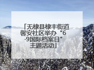 无棣县棣丰街道馨安社区举办“6·9国际档案日”主题活动