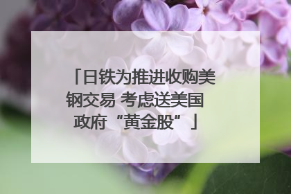 日铁为推进收购美钢交易 考虑送美国政府“黄金股”
