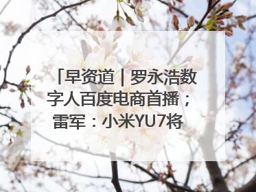 早资道｜罗永浩数字人百度电商首播；雷军：小米YU7将于6月底发布