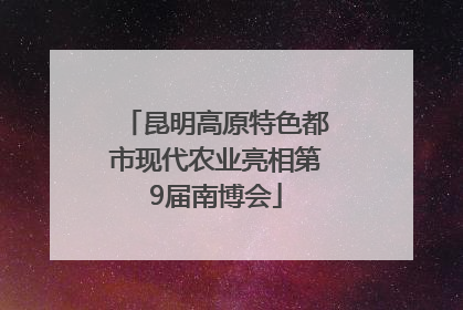 昆明高原特色都市现代农业亮相第9届南博会