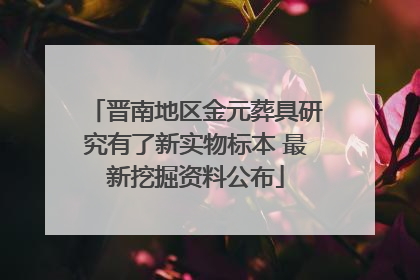 晋南地区金元葬具研究有了新实物标本 最新挖掘资料公布