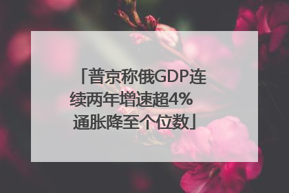 普京称俄GDP连续两年增速超4% 通胀降至个位数