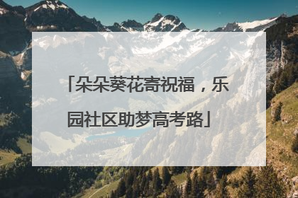 朵朵葵花寄祝福，乐园社区助梦高考路