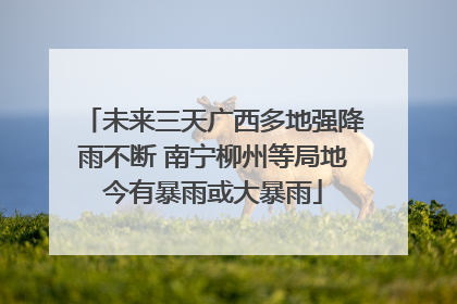 未来三天广西多地强降雨不断 南宁柳州等局地今有暴雨或大暴雨
